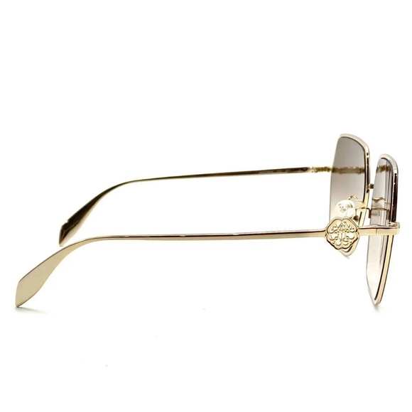 🌺ALEXANDER MCQUEEN🌸 AM0226SK 002 Gold Sunglasses - Picture 3 of 15